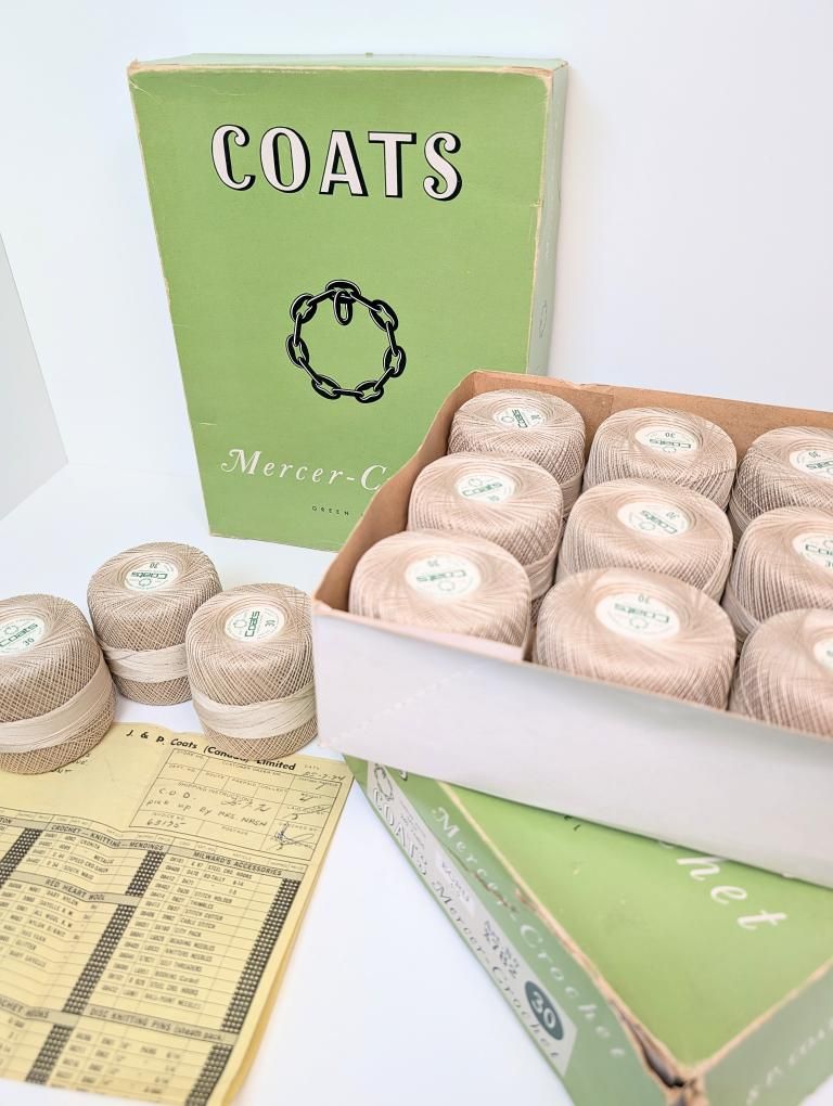 Two FULL Boxes of Coats Mercer-Crochet Green Label 100% Cotton (1974)