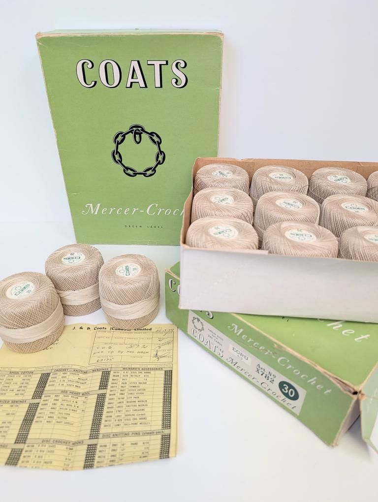 Two FULL Boxes of Coats Mercer-Crochet Green Label 100% Cotton (1974)