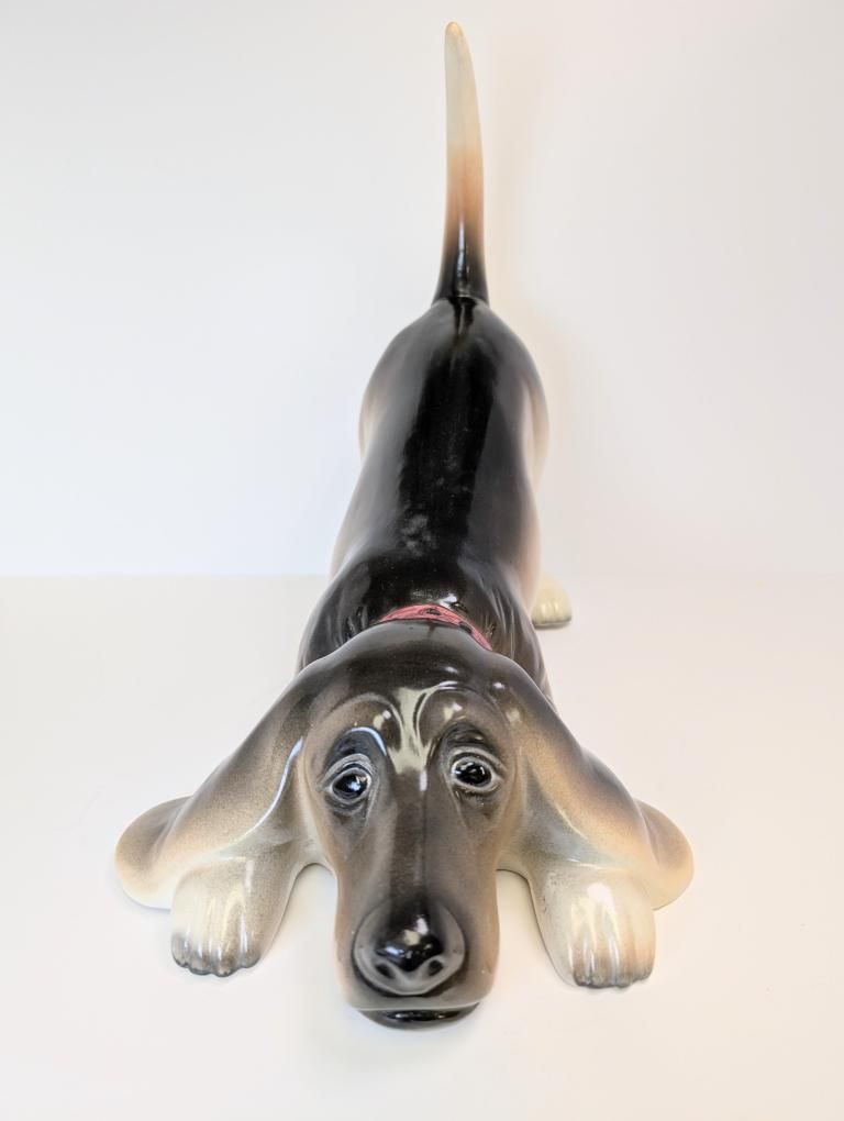 Charming Large Vintage 18" Ceramic Craft Dog Statue
