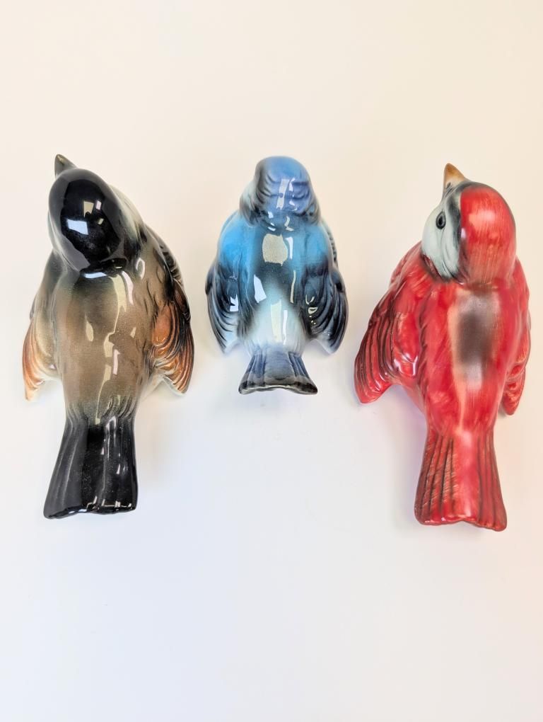 Vintage Goebel 1962 Porcelain Birds Made in Germany 3pc