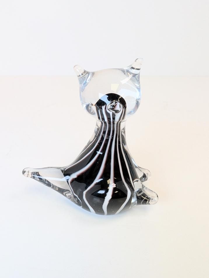 Trio of Blown Glass Cat Paperweight