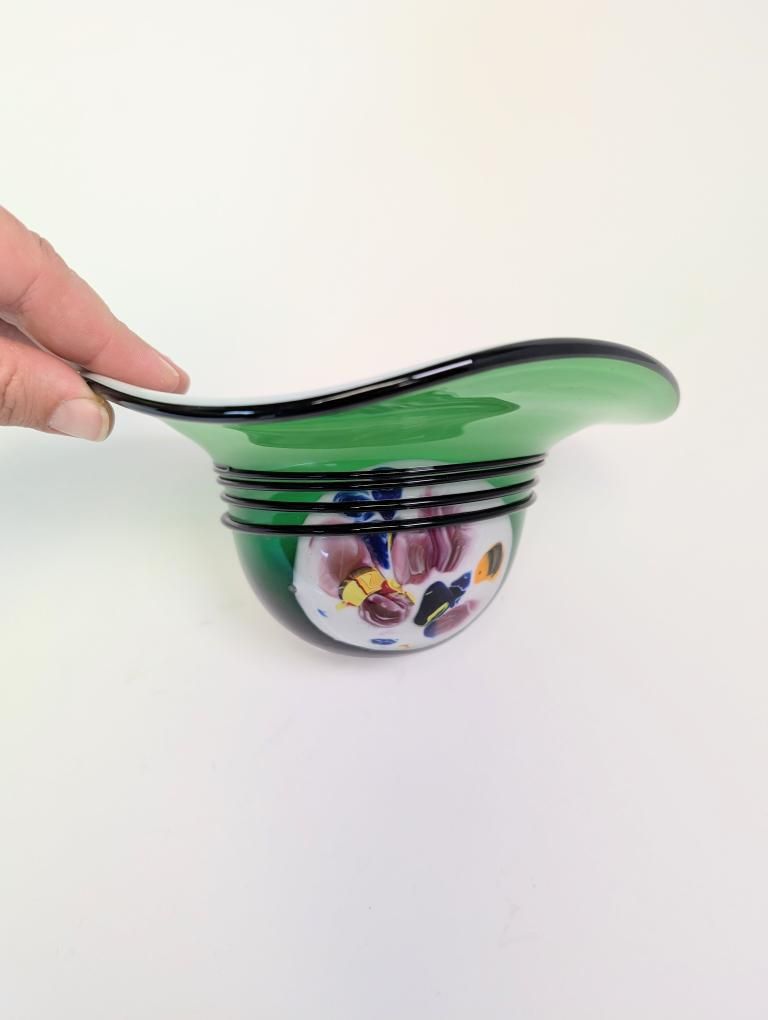 Beautiful Cased Blown Art Glass Bowl