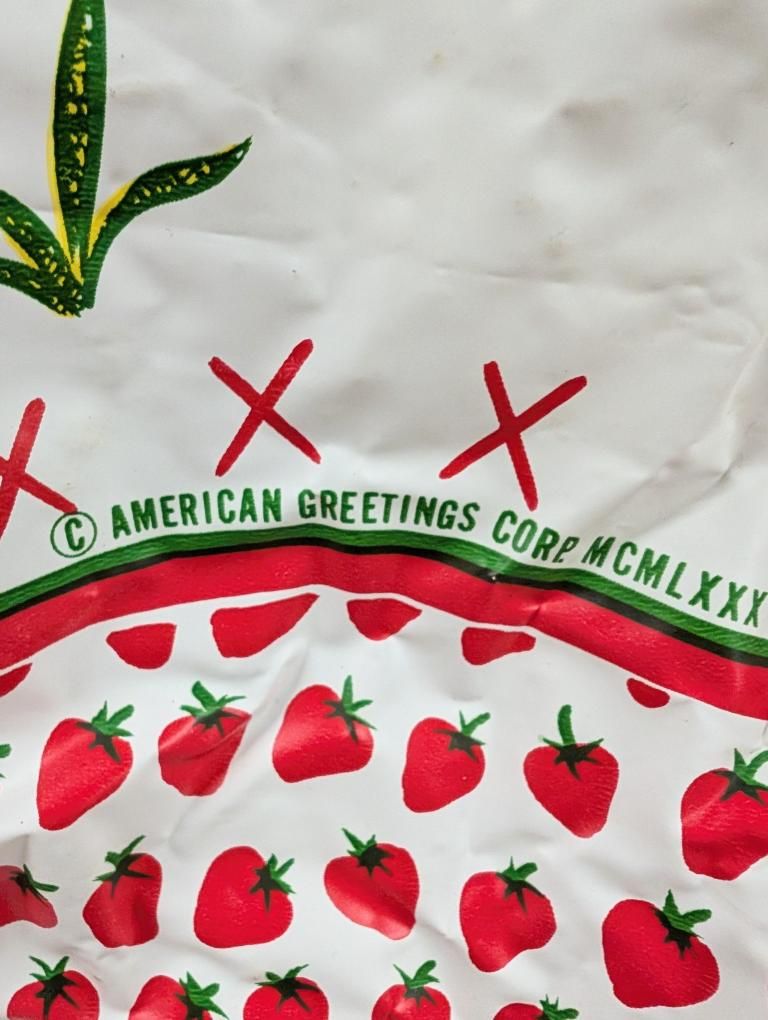 1980s Ben Cooper Strawberry Short Cake Halloween Costume Vinyl Gown