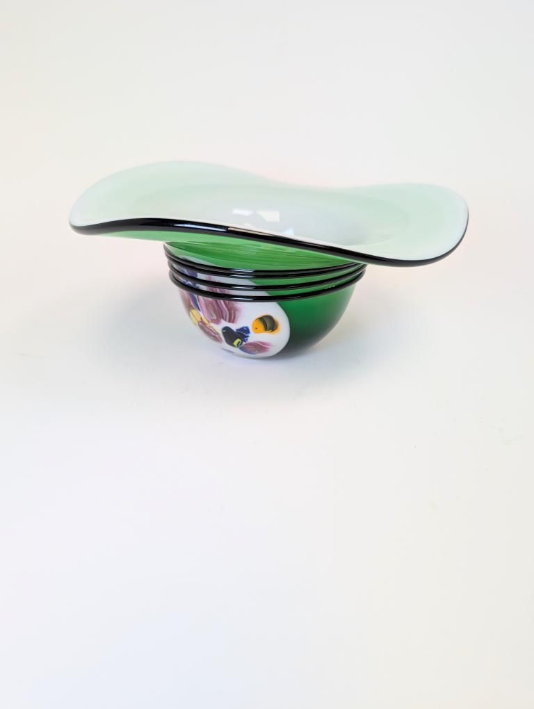 Beautiful Cased Blown Art Glass Bowl