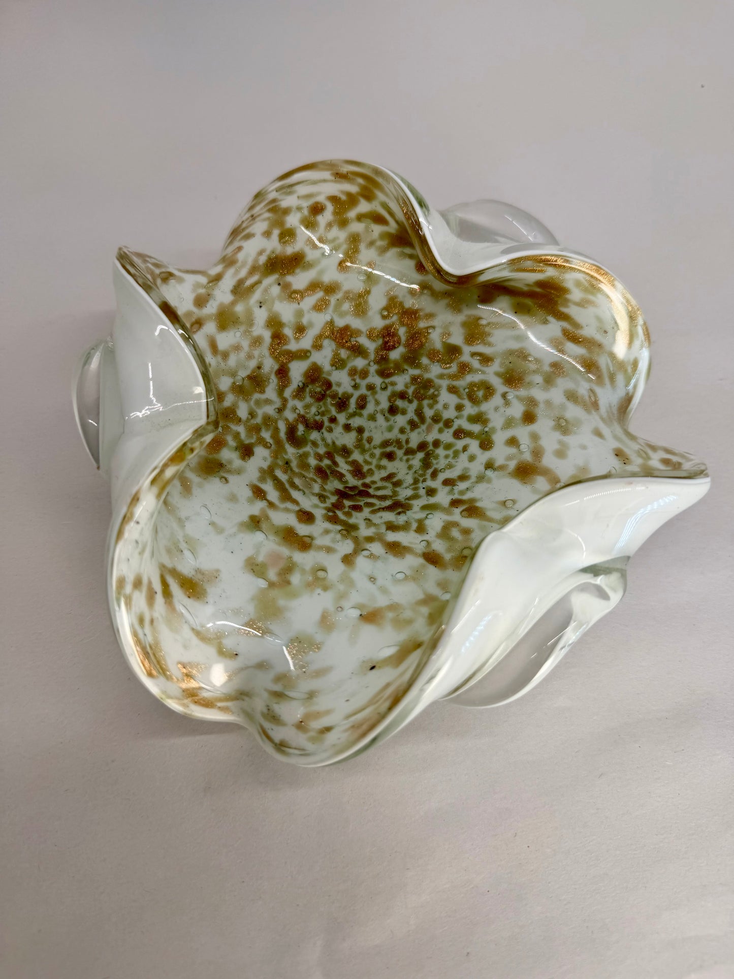 Murano Copper Art Glass Bowl