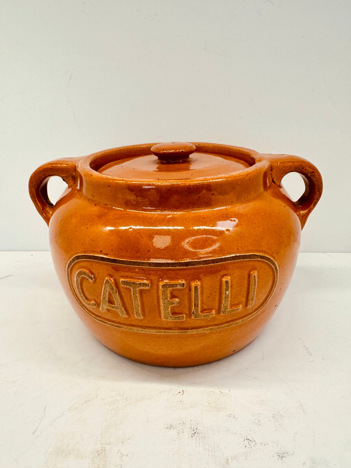 Vintage 1930’s Medalta Stoneware Crockpot Catelli Promotion