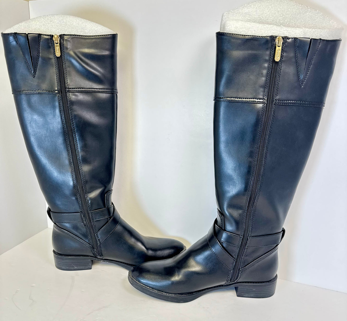 Circus Sam Edelman Women's Parker Riding Boots Black Faux Leather Size 8.5