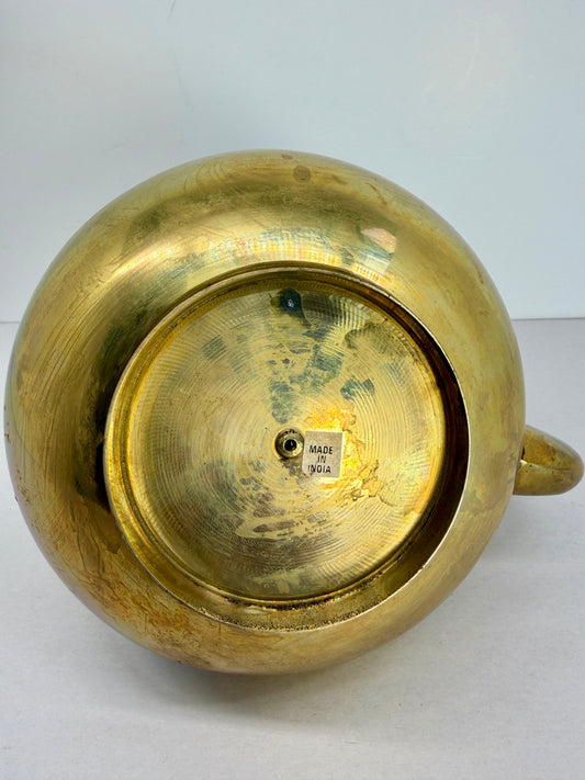 Vintage Hand Chased Brass Teapot