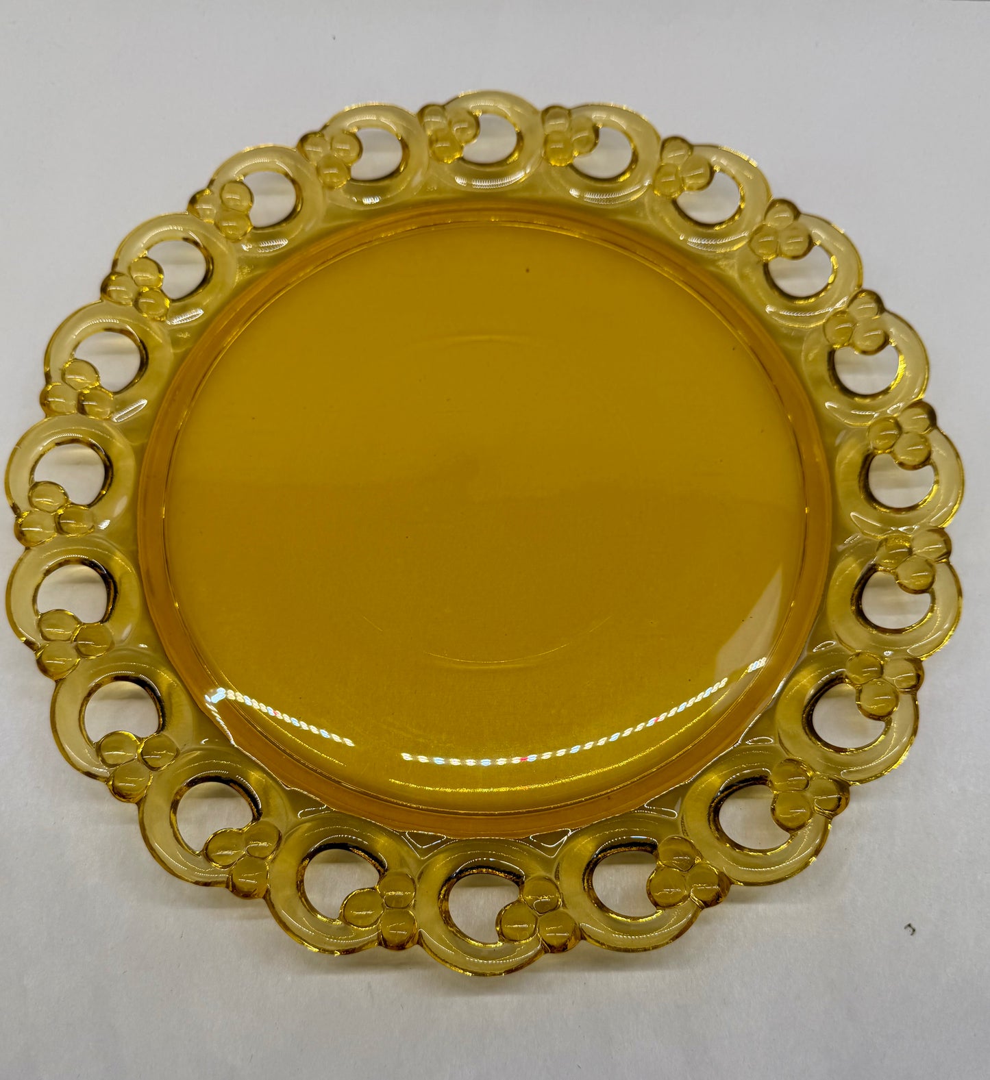 Czech Dark Amber Round Platter
