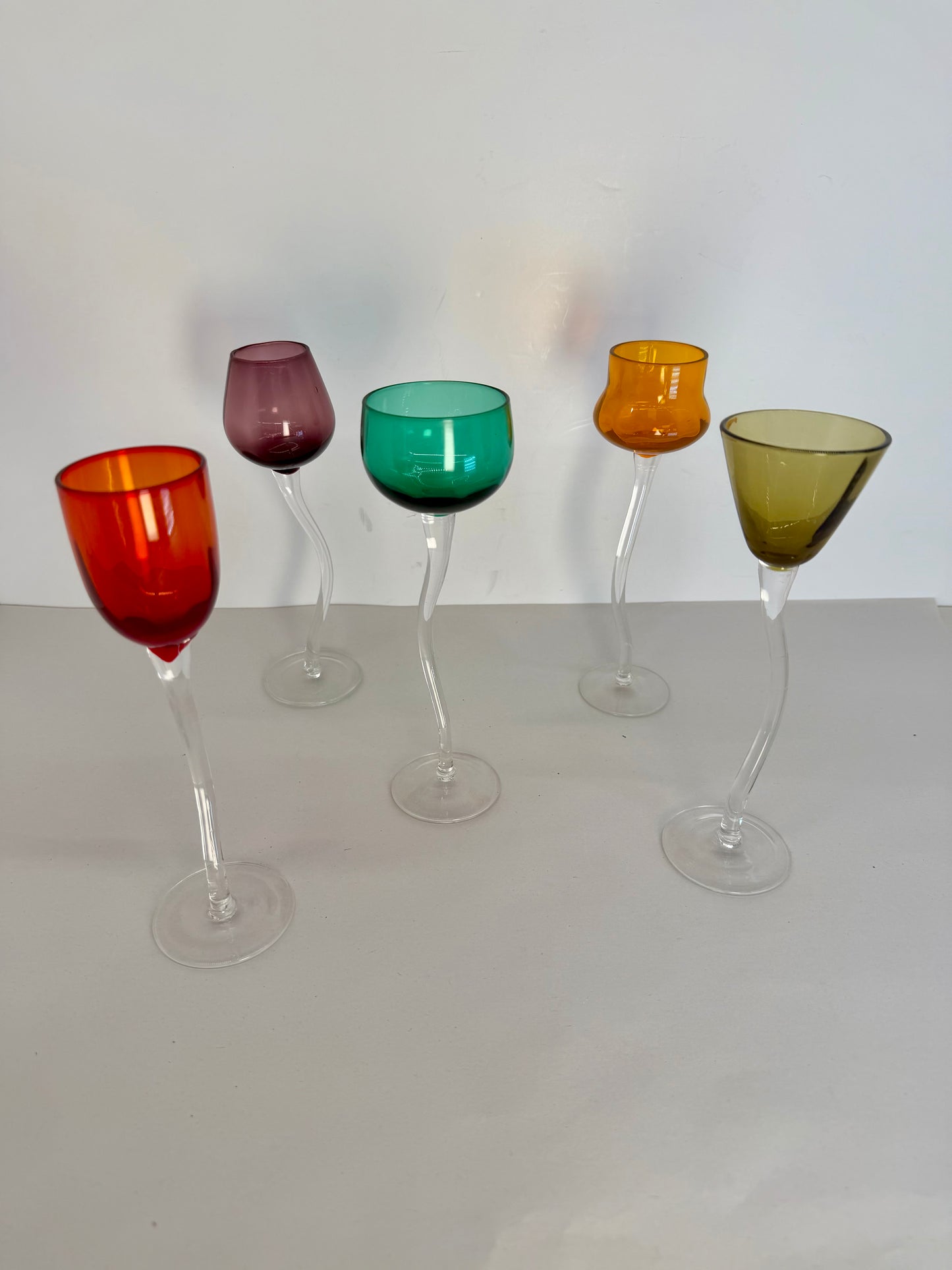 Multicoloured Long Liqueur Glasses