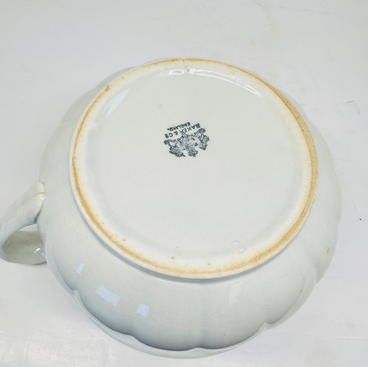 Antique English Off-White Ironstone Chamber Pot by Baker & Co England