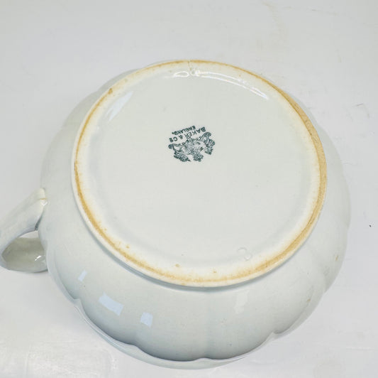 Antique English Off-White Ironstone Chamber Pot by Baker & Co England
