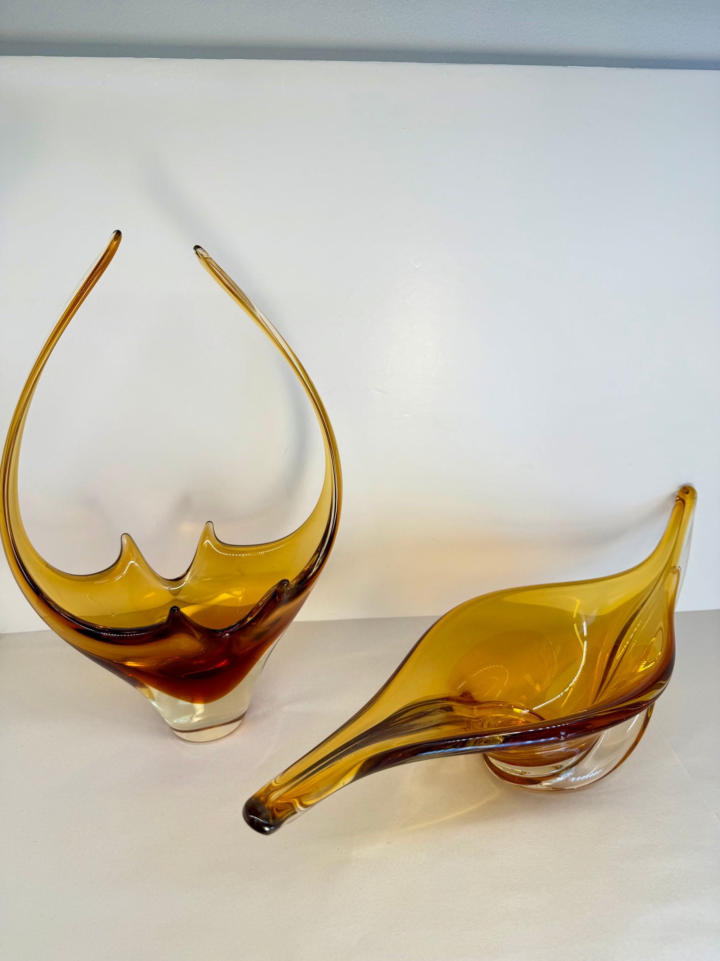 Amber Art Glass Vases