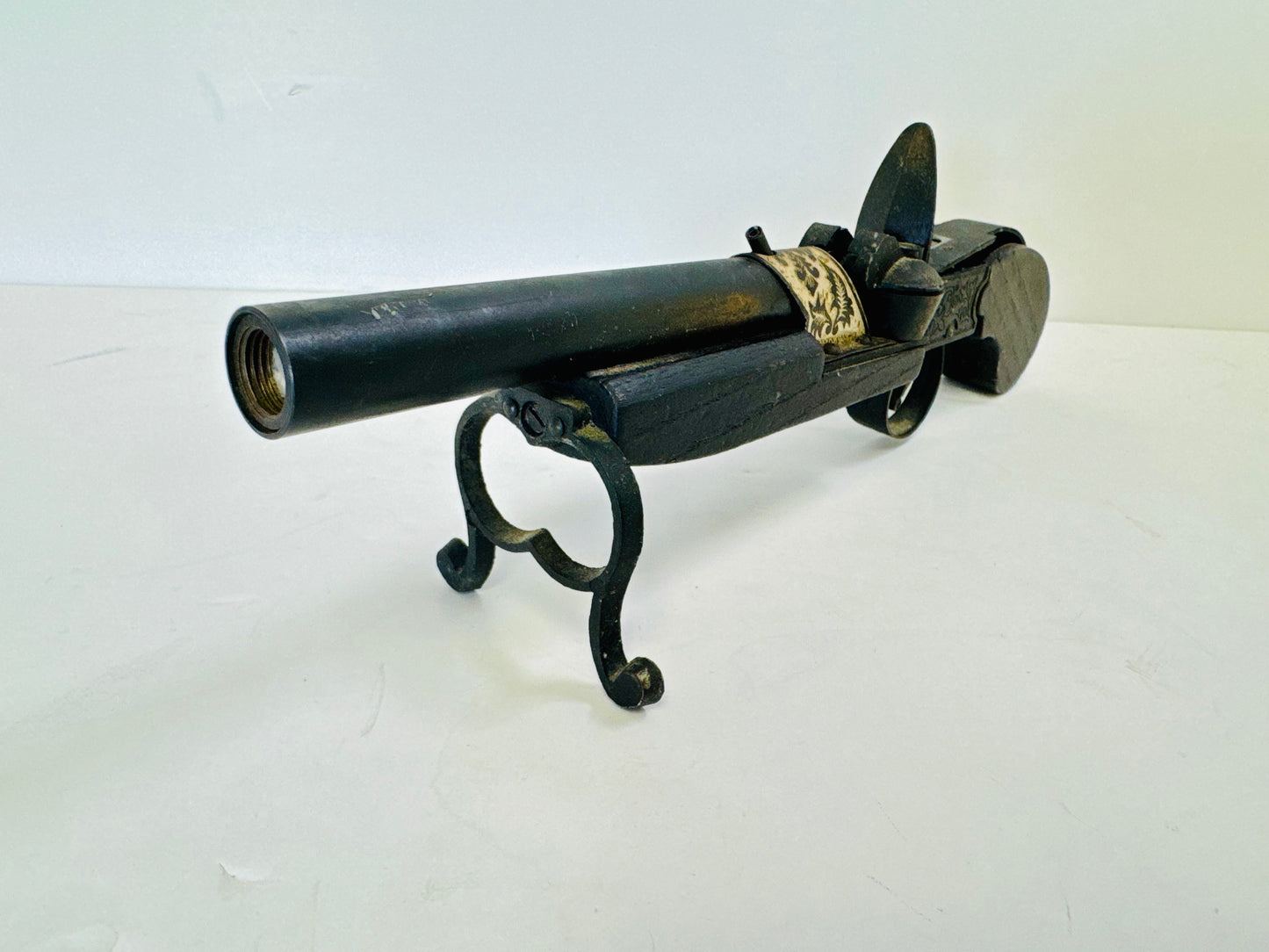 Vintage Flintlock Shape Lighter Wood & Metal