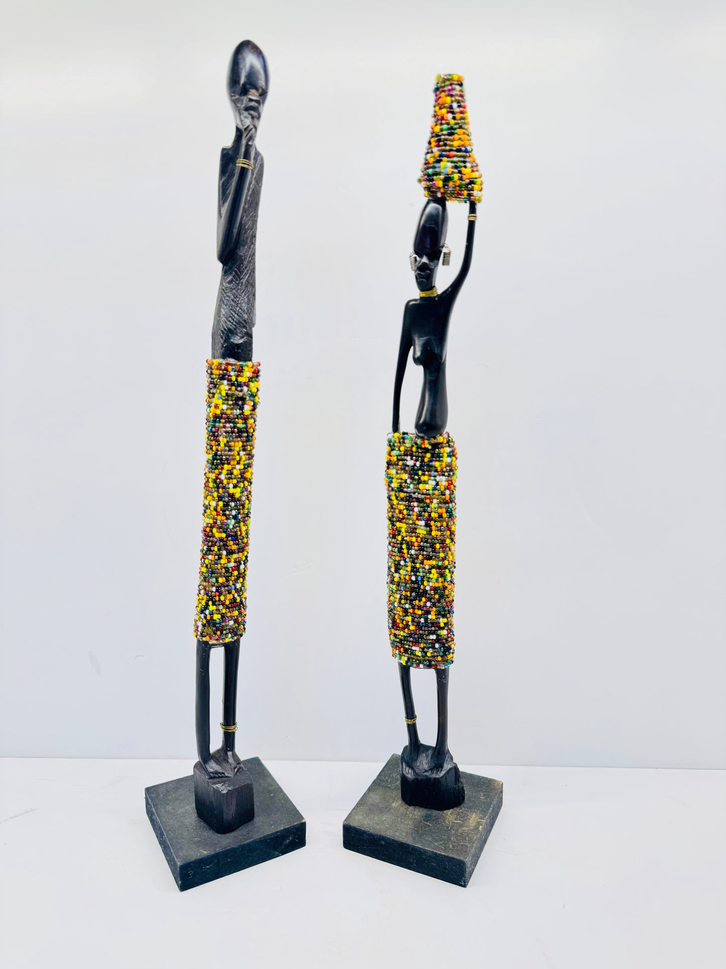 Dark Besmo Wood African Sculpture Made in Kenya Man and Woman