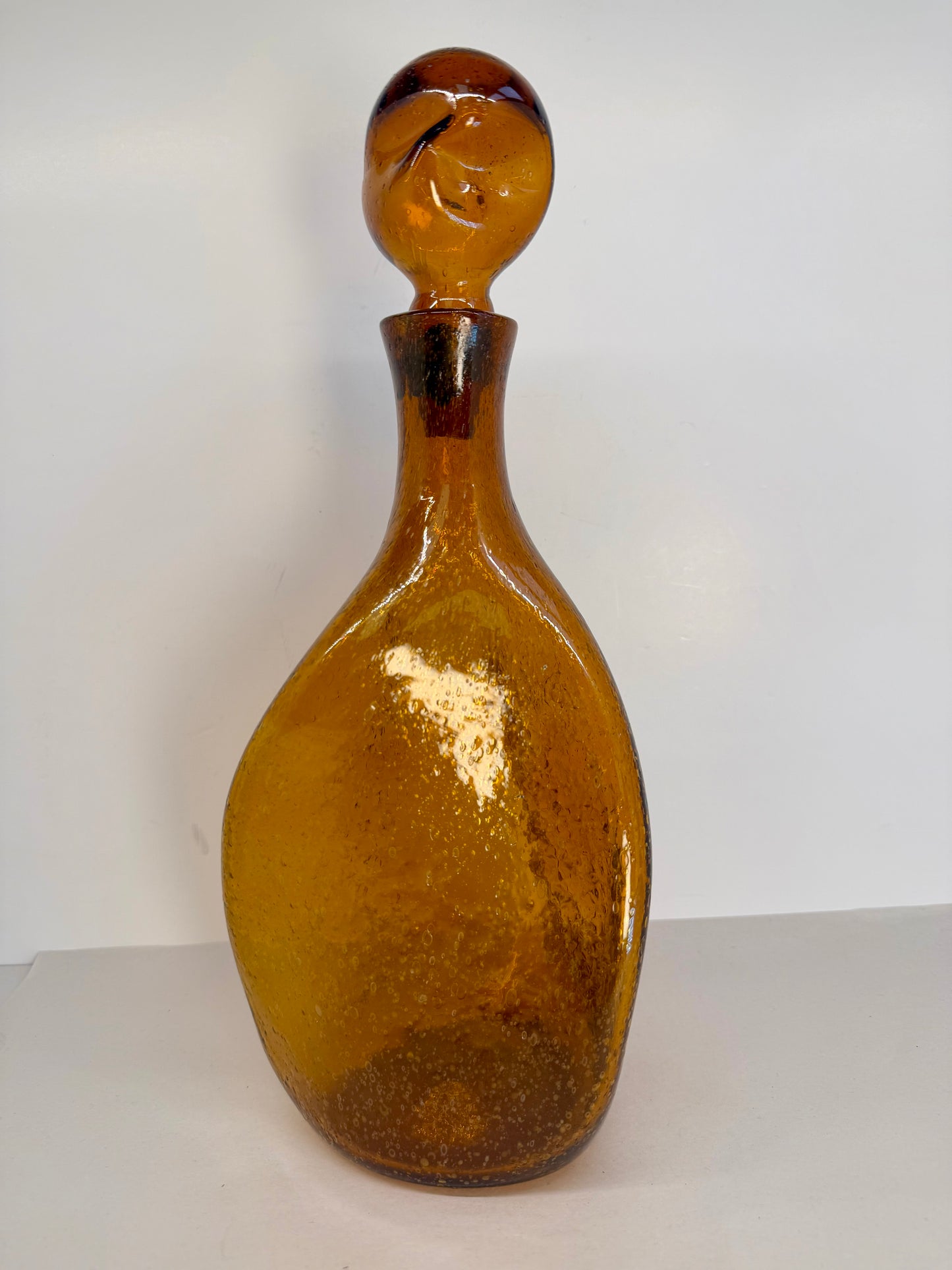 Pilgrim pinched topaz crackle decanter
