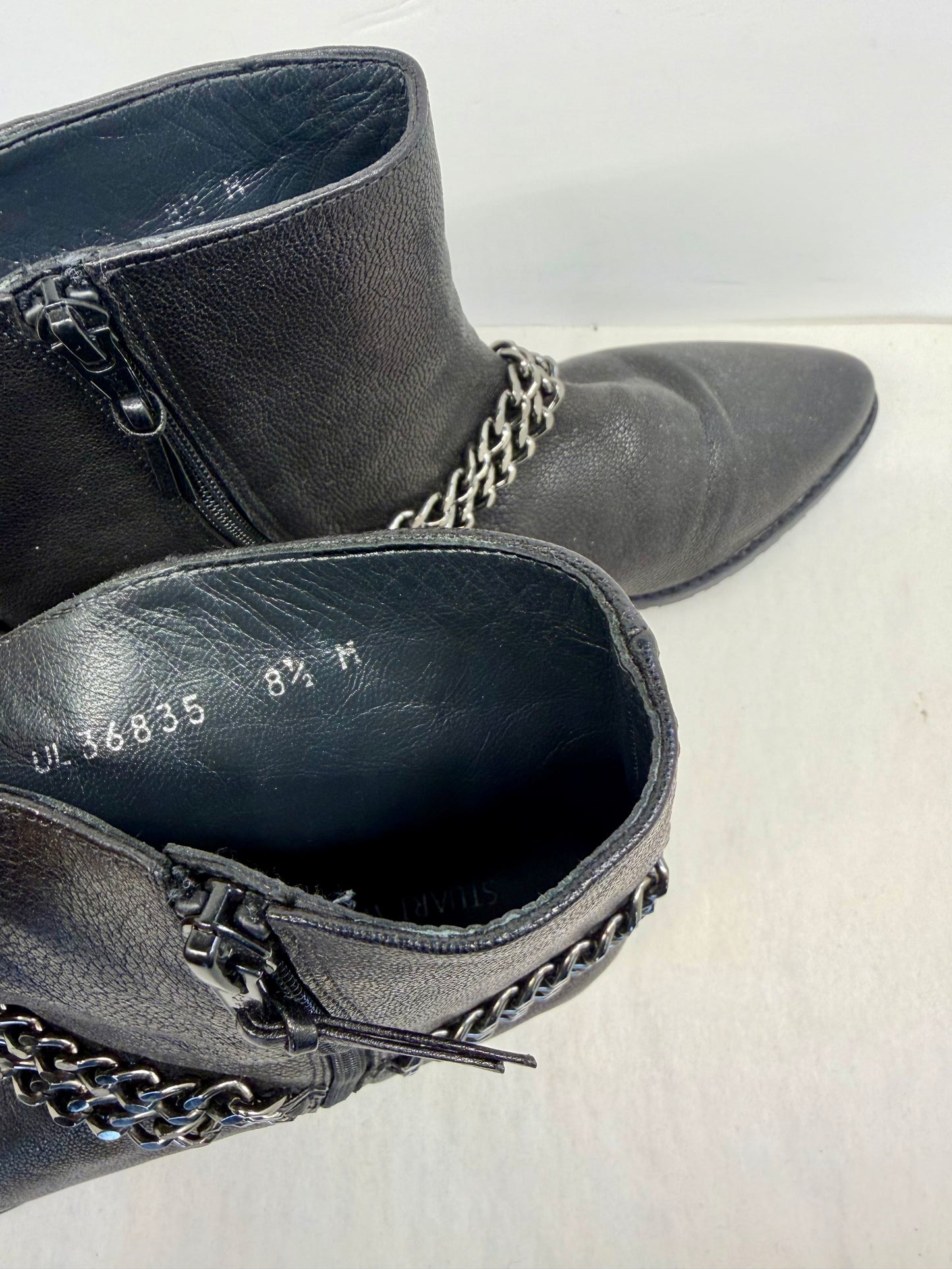 Stuart Weitzman Chain Booties Black