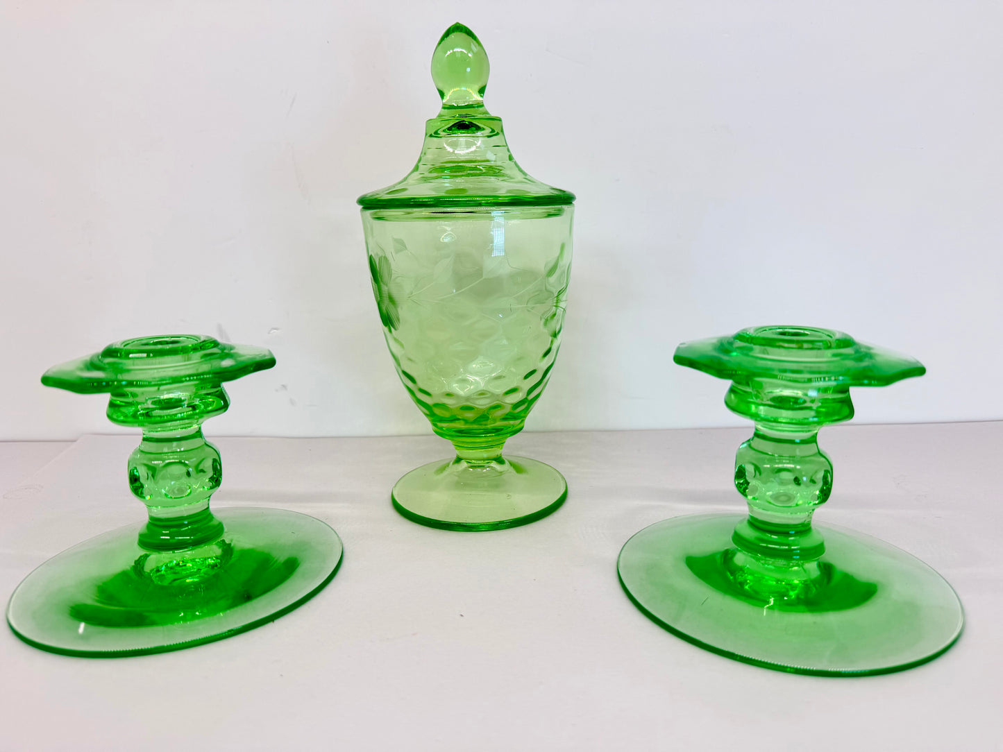 Uranium Glass Candle Stick Holder