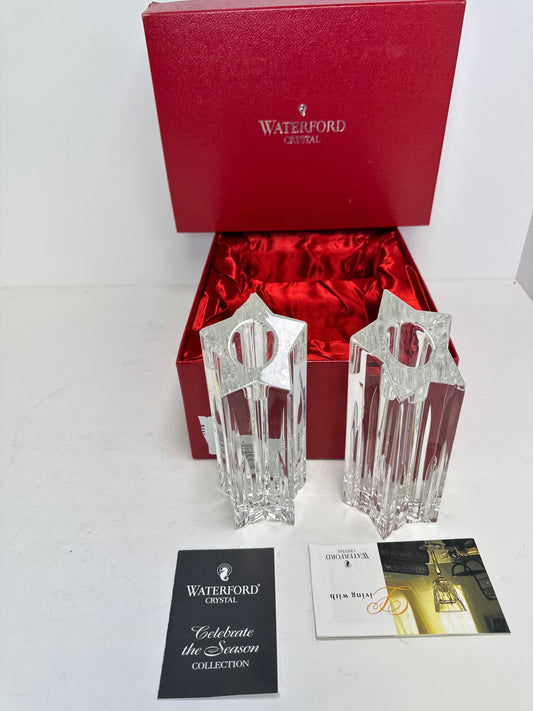 BOXED WATERFORD CRYSTAL STAR VOTIVE CANDLE HOLDER