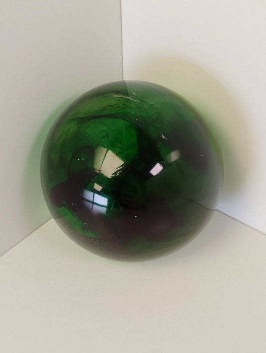 Green Inky Swirl Glass Marble