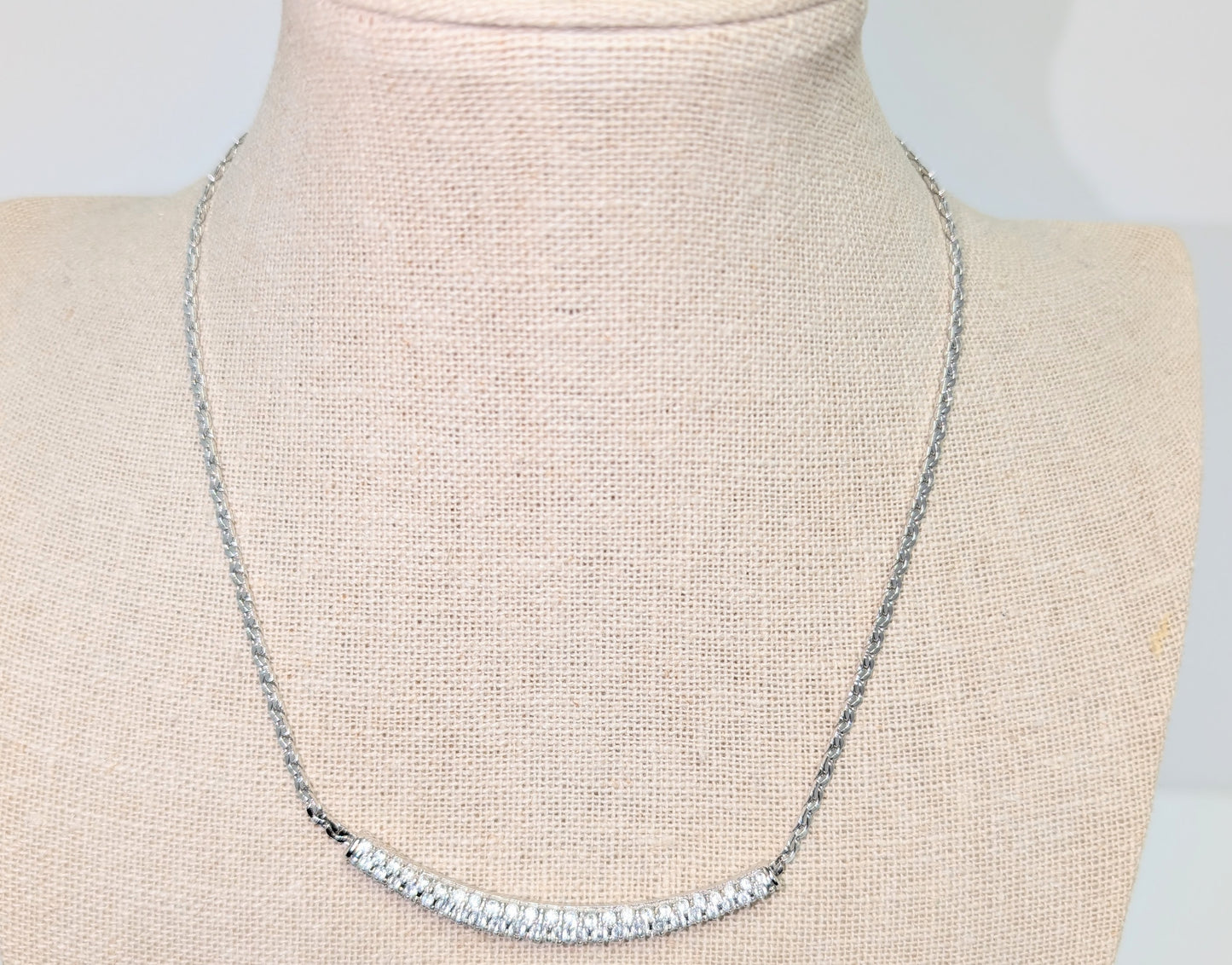 Swarovski vintage Crystal bar pendant necklace