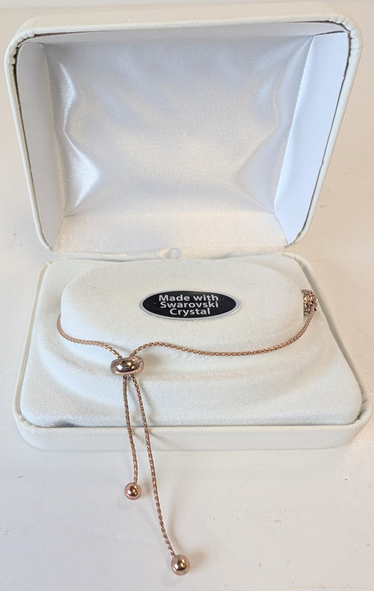 Rose gold Swarovski Crystal adjustable bracelet