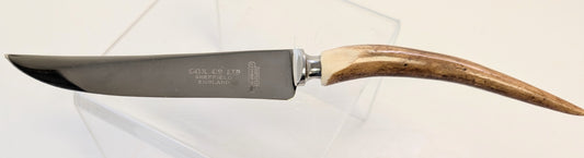 6 vintage staghorn knife set by Cox Co LTD. Sheffield England