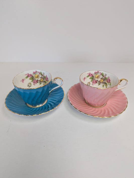 Vintage Ainsley Tea Cup & Saucers