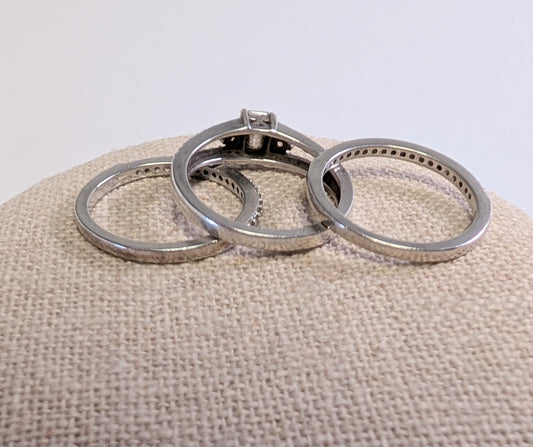 Sterling silver women's ring set
