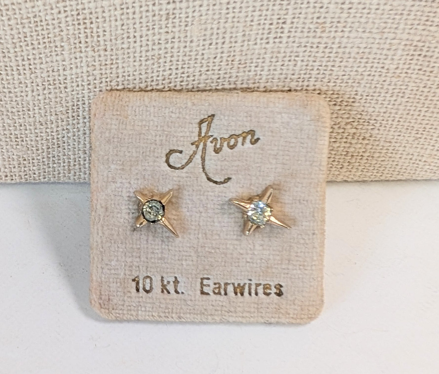 10k 4 point crystal star earrings