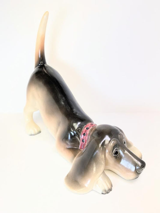 Charming Large Vintage 18" Ceramic Craft Dog Statue