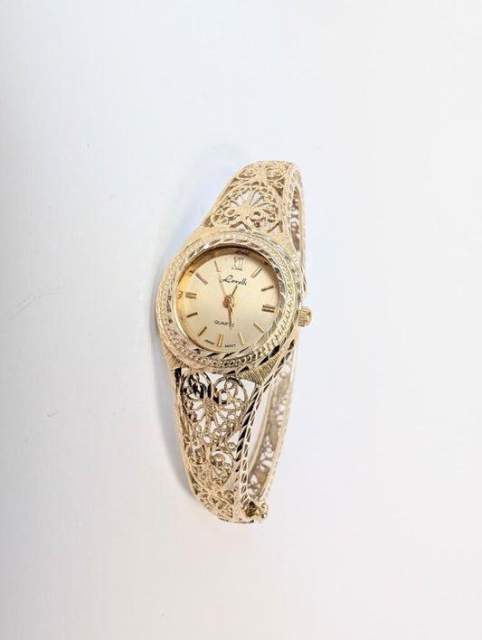 Vintage Lorelli Quartz Watch 14 k Gold Plated-Unable to test battery.  As Is.
