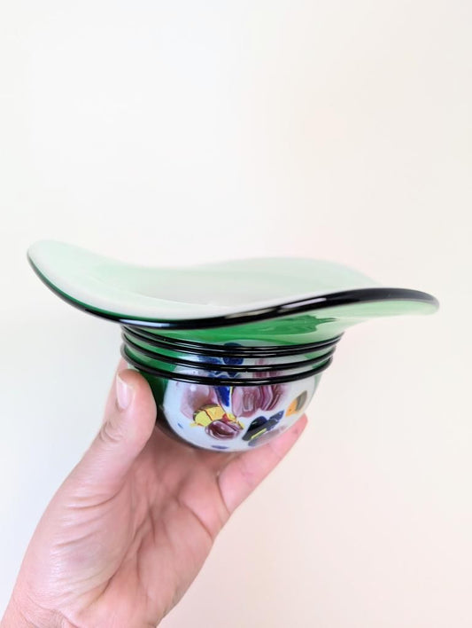Beautiful Cased Blown Art Glass Bowl