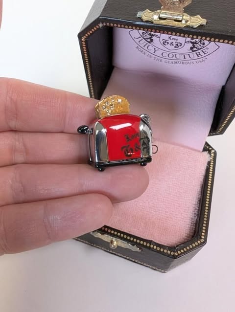 Juicy Couture Red Toaster Charm with Original Box