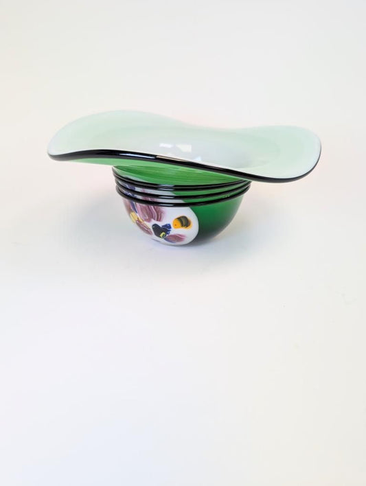 Beautiful Cased Blown Art Glass Bowl