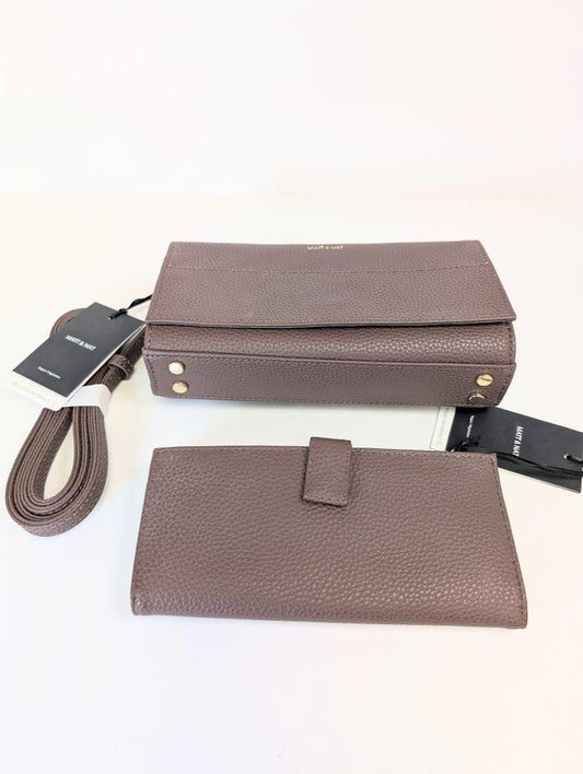 Matt & Nat Emi + Motiv - Purity Wallet + Crossbody Purse in Chocolate