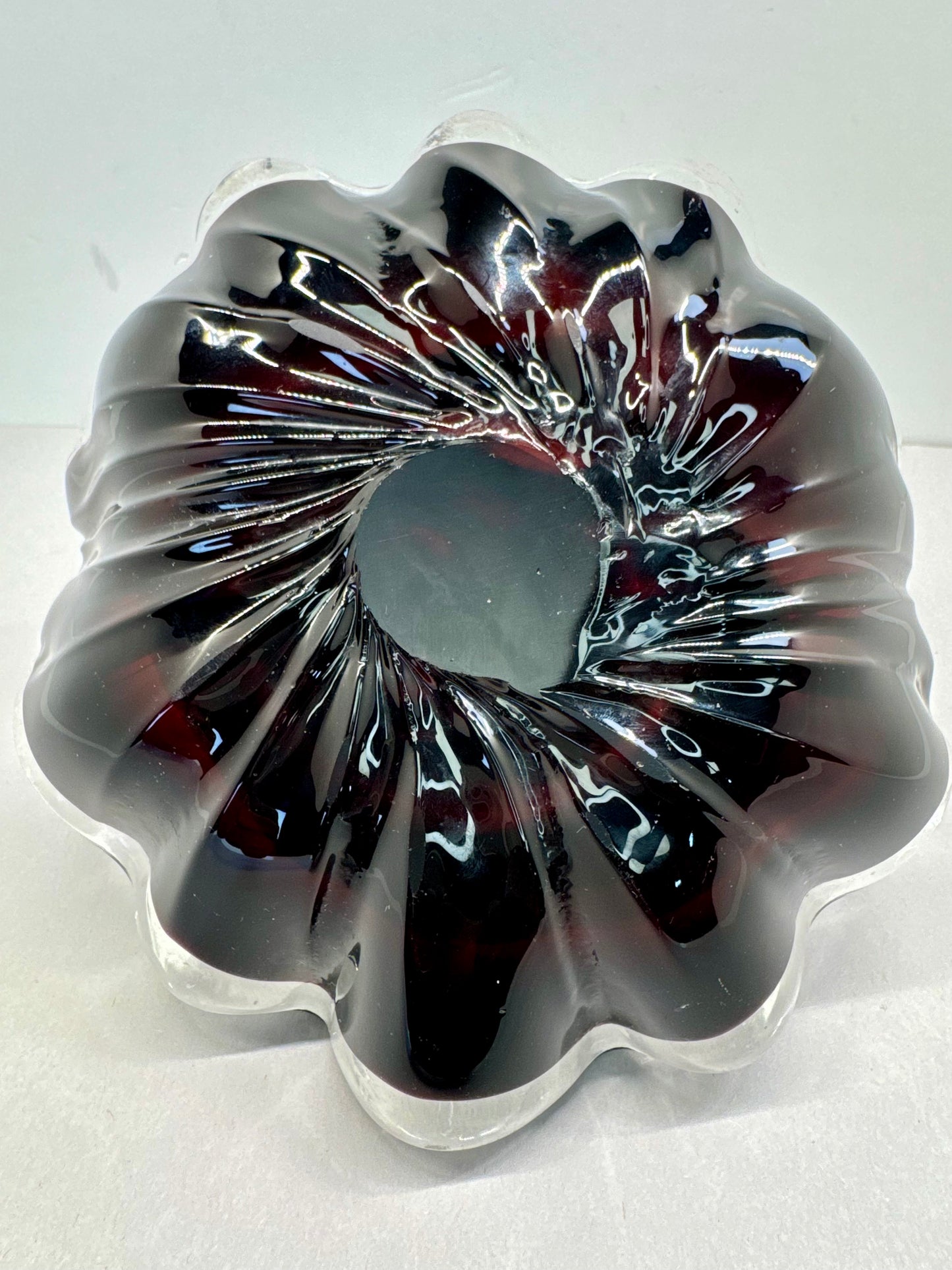 Art Glass handled basket Murano style