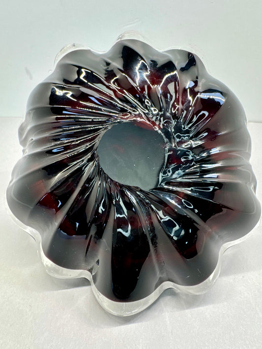 Art Glass handled basket Murano style
