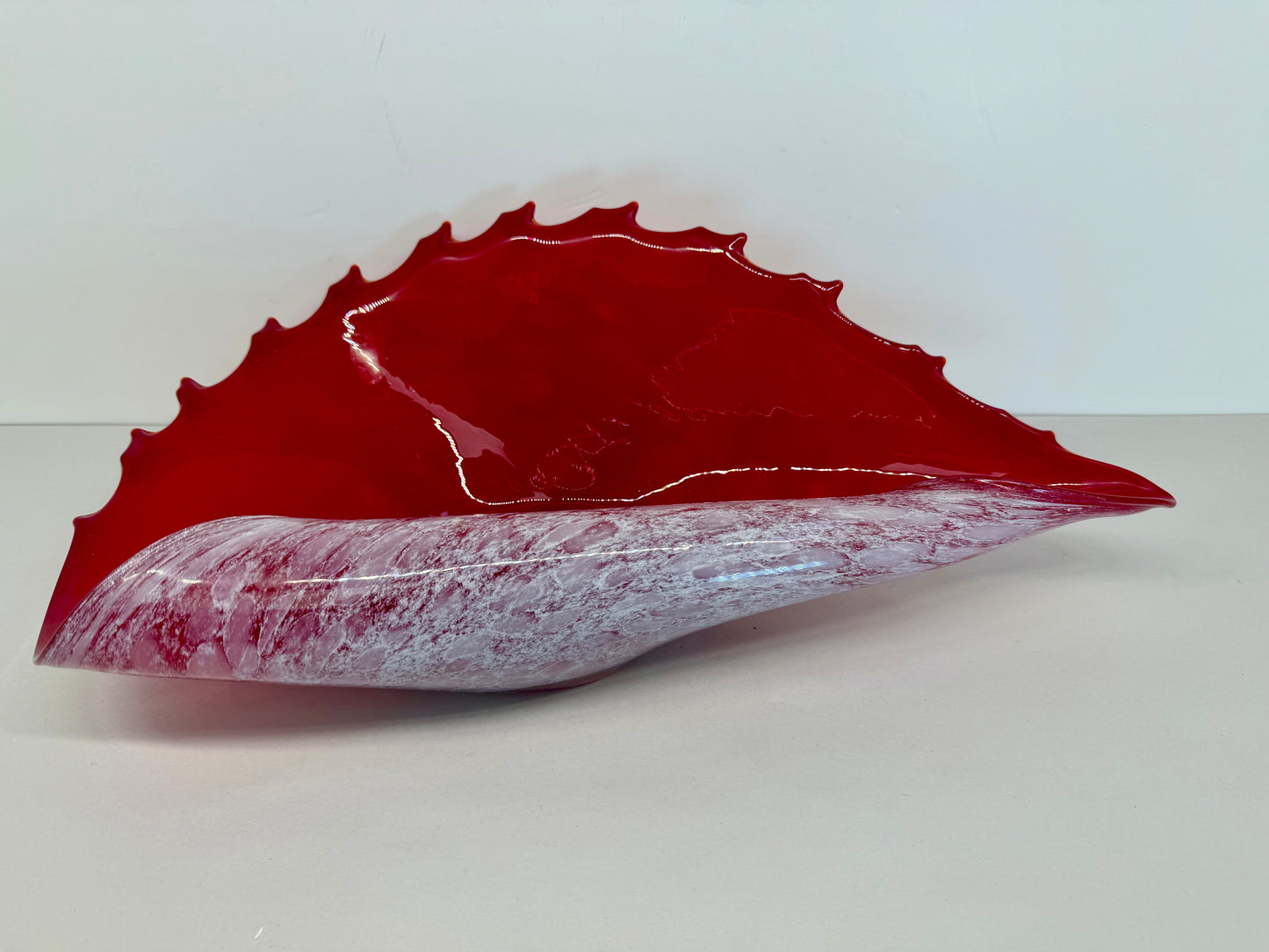 Ruby Red Art Glass Sea Shell Dish, l