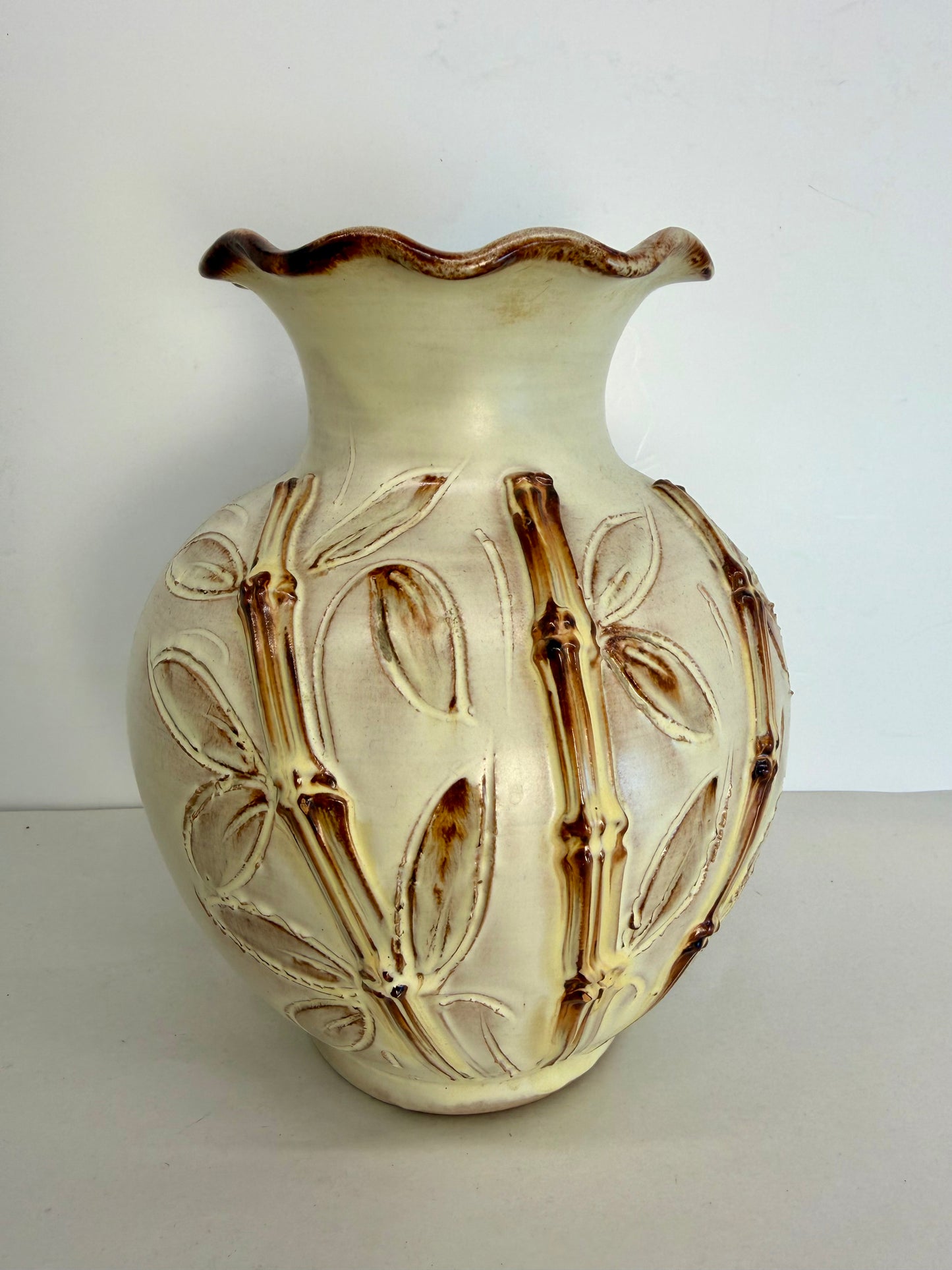 Cream ceramic vase