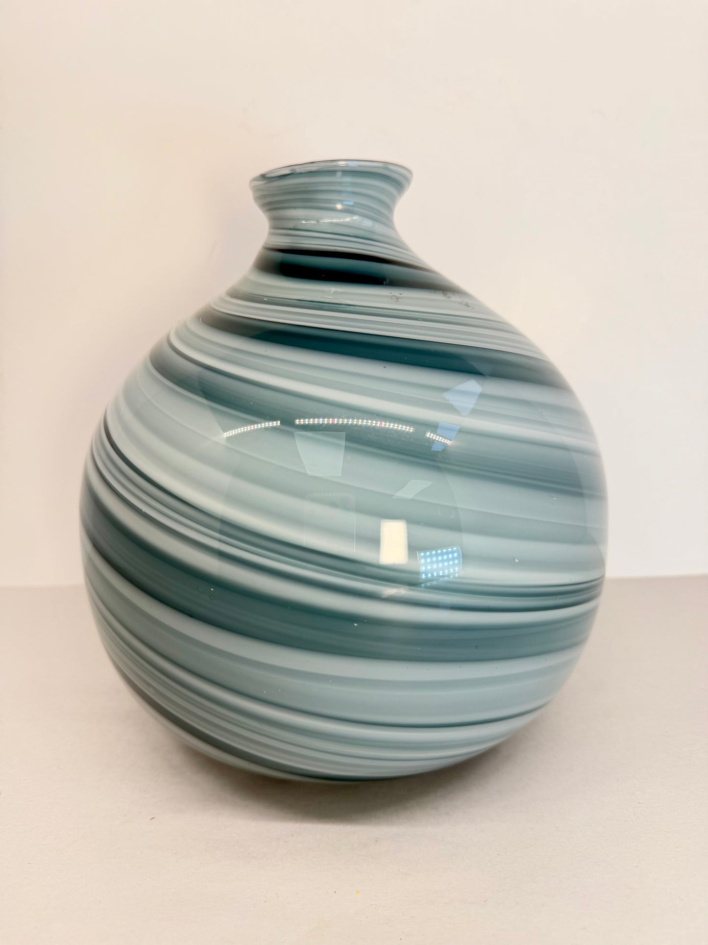 Agateware glass vase