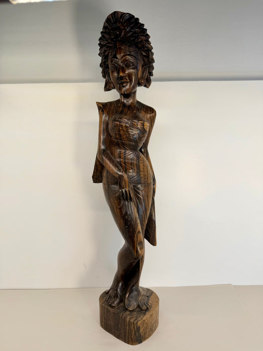 Hand Carved Balinese Female Figure