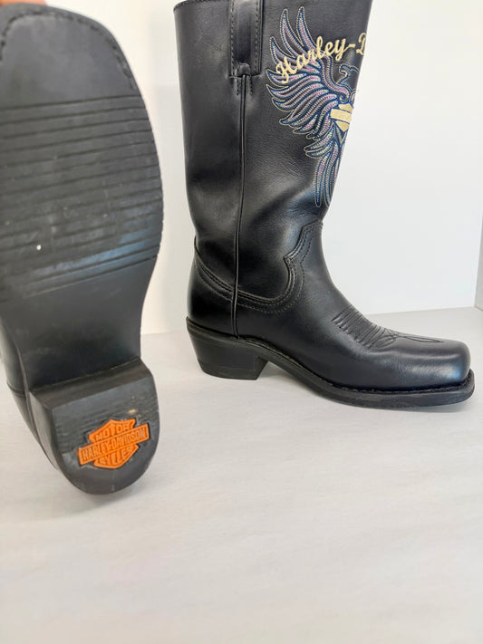 Leather harley davidson boots