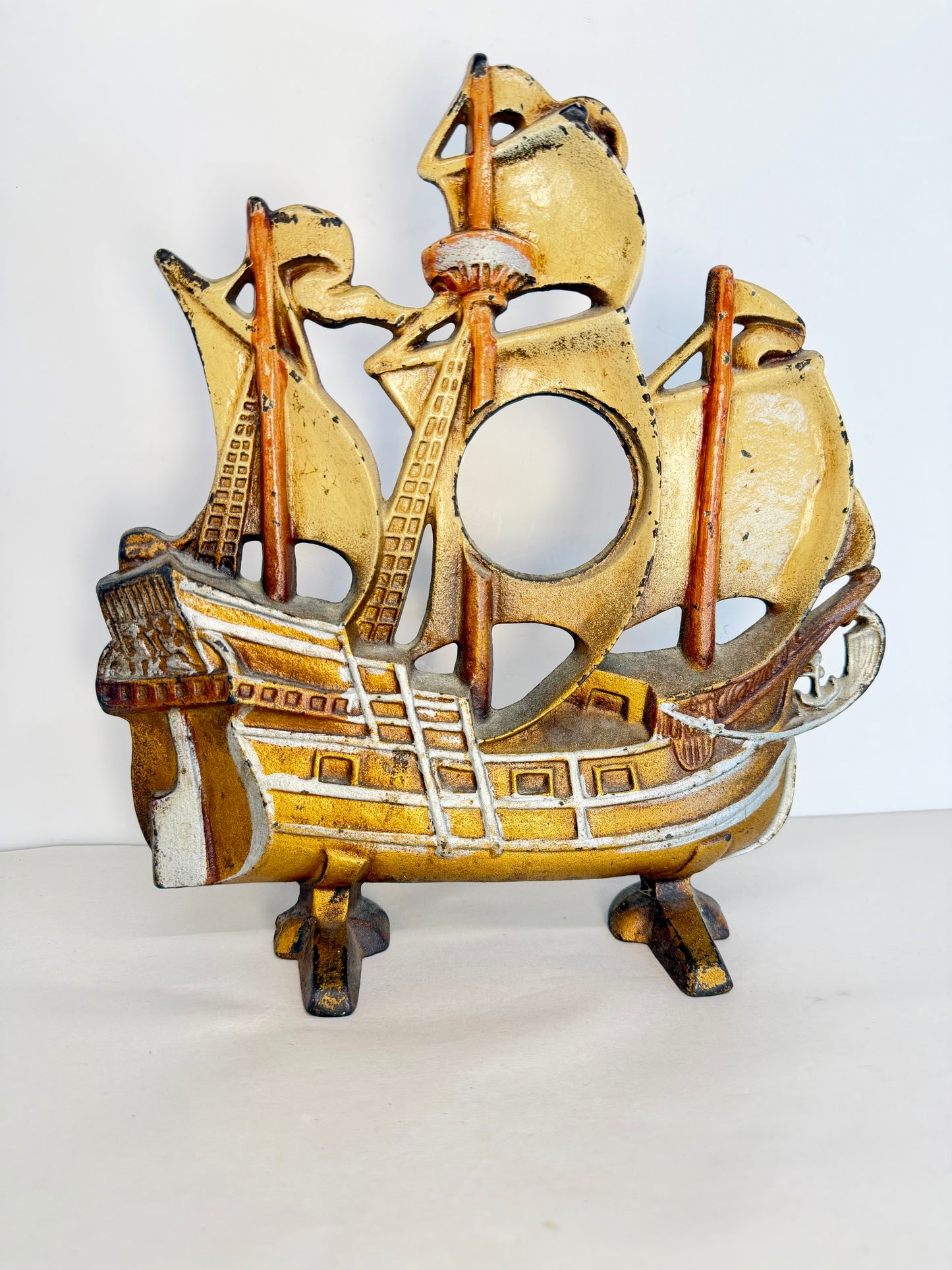 Cast Iron Galleon Ship Doorstop