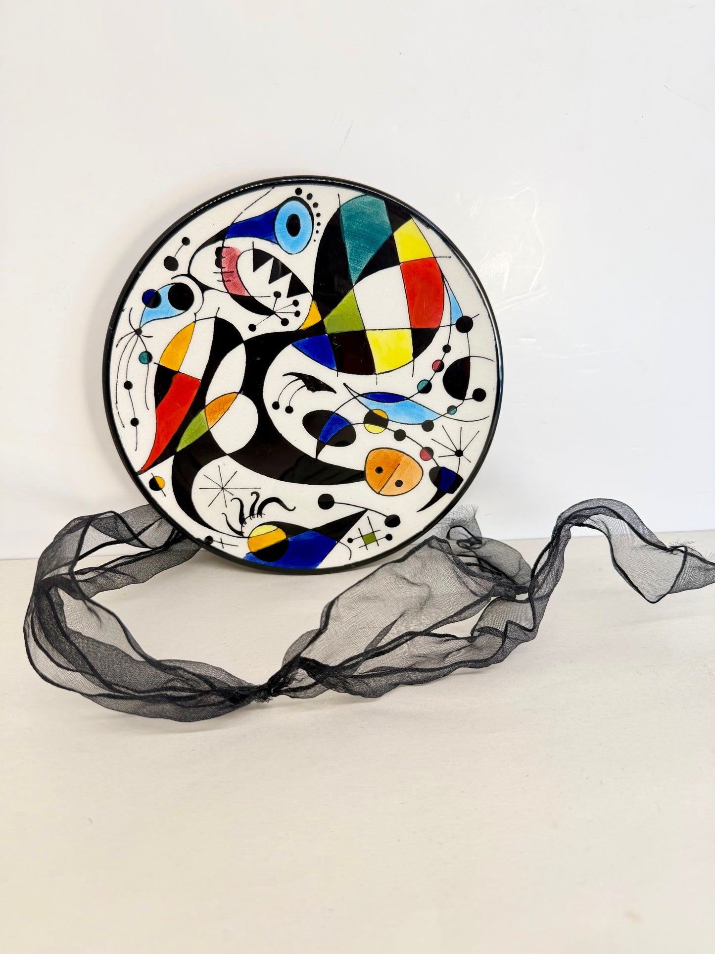 Joan Miro Style Ceramic Wall Plate