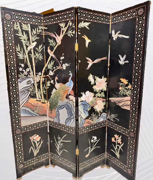 Asian Lacquered Room Divider