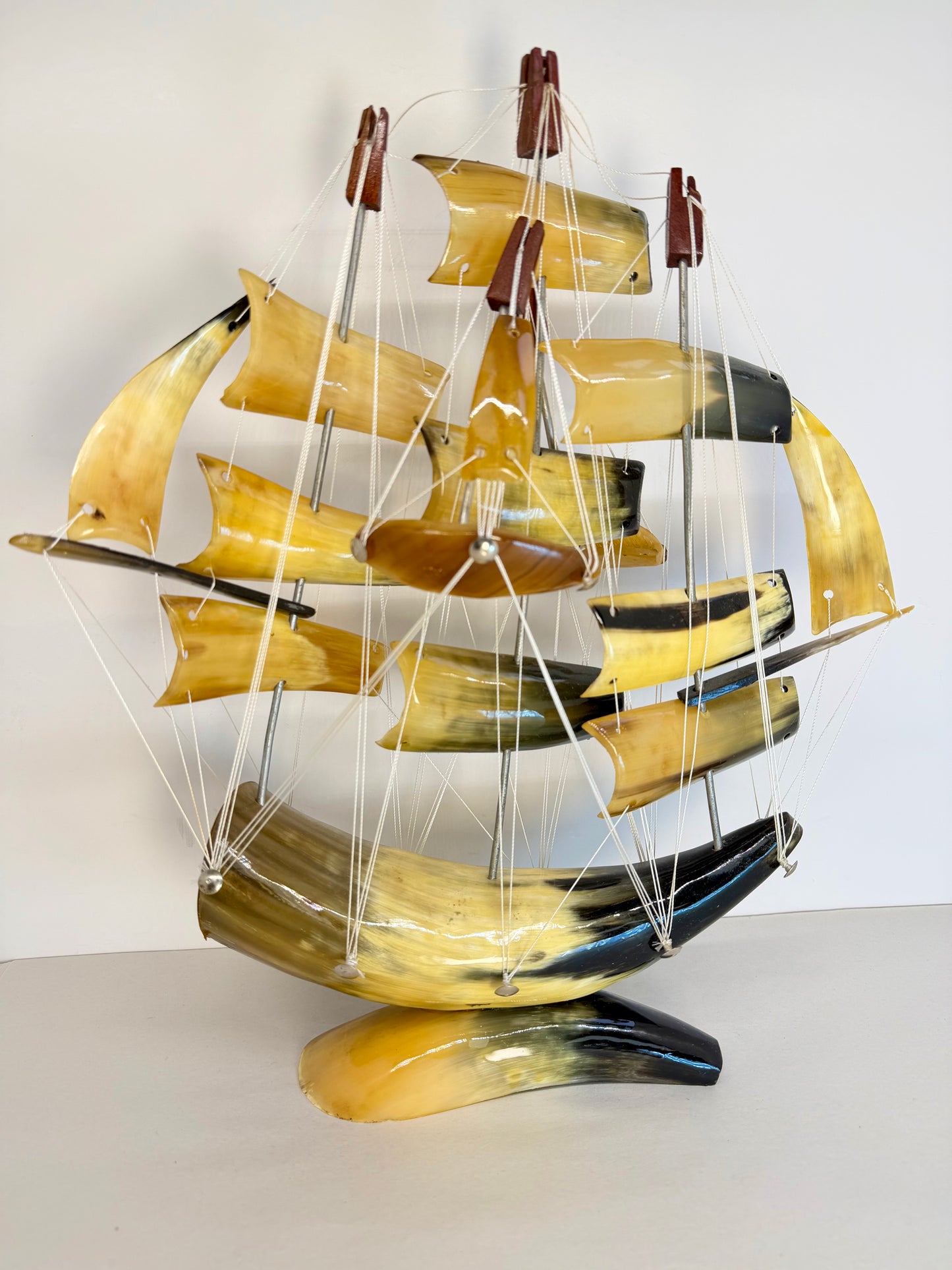 Horn Bone Sailboat: Handmade
