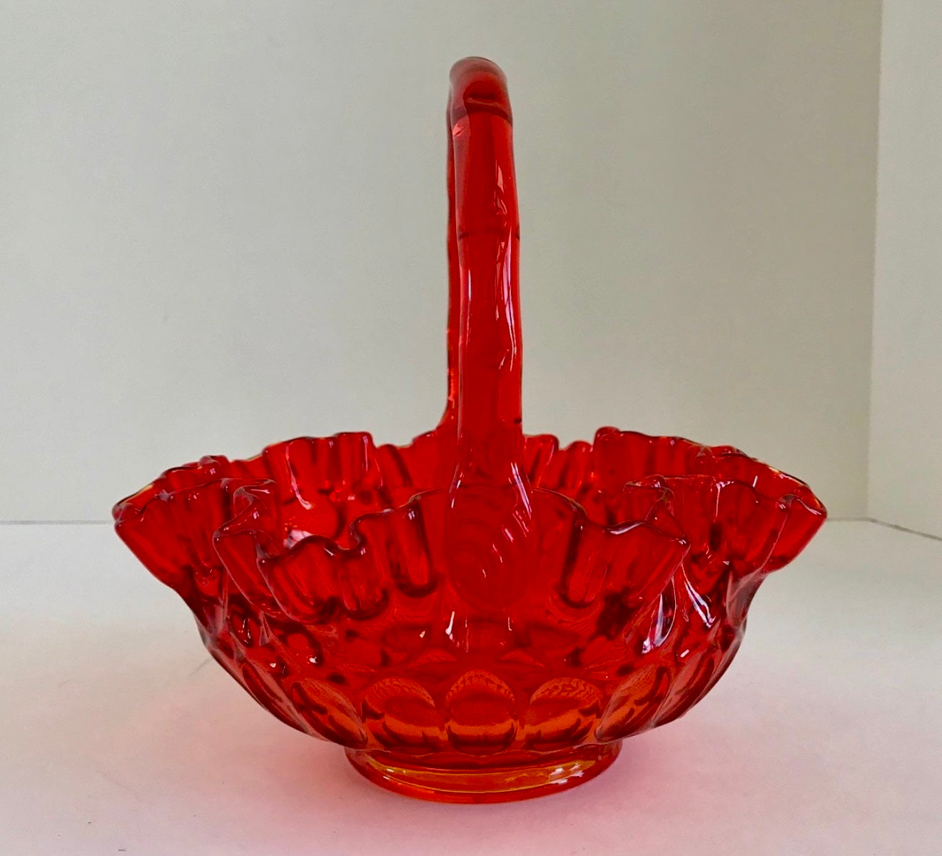 Fenton Amberina Glass Basket