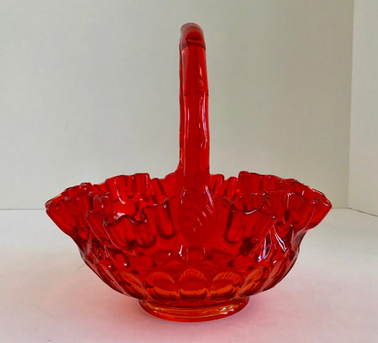 Fenton Amberina Glass Basket