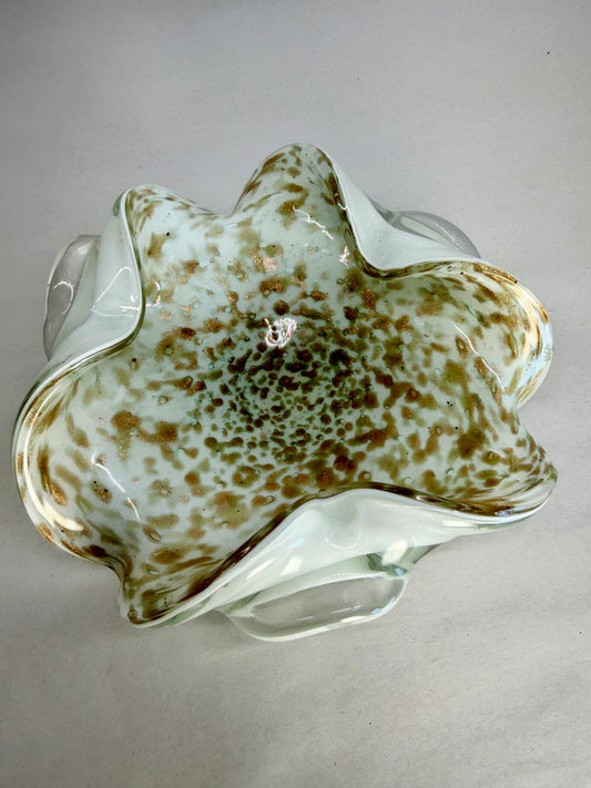 Murano Copper Art Glass Bowl